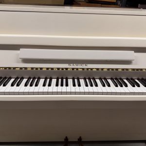Samick SU105 White Polished Upright Piano – Acoustic Piano