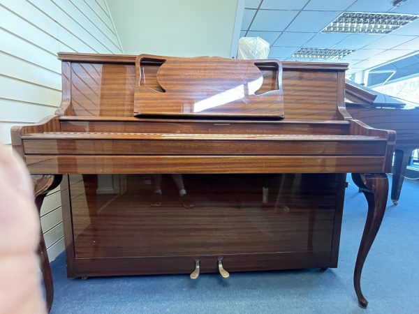 KNIGHT K30 FIGURED MAHOGANY POLISHED UPRIGHT PIANO - Image 2